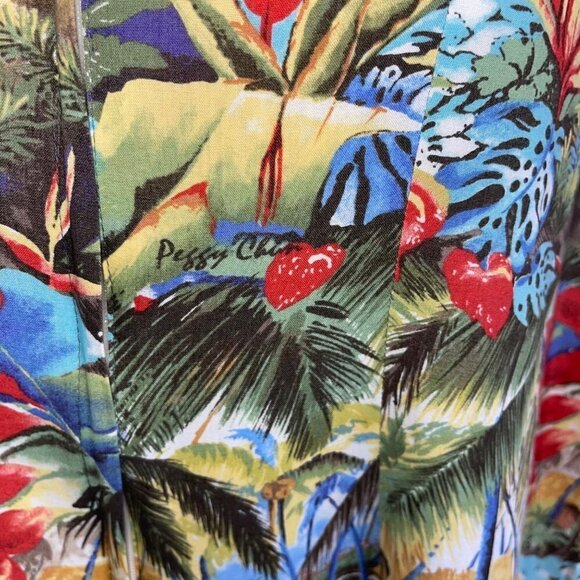 Reyn Spooner Dress Size Medium Vintage Rayon Hawaiian Print Peggy Chun Art Rare - Picture 8 of 13